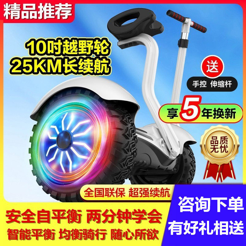 腿控平衡车智能带扶杆套件双轮10寸儿童6一12两轮通用电动平行车