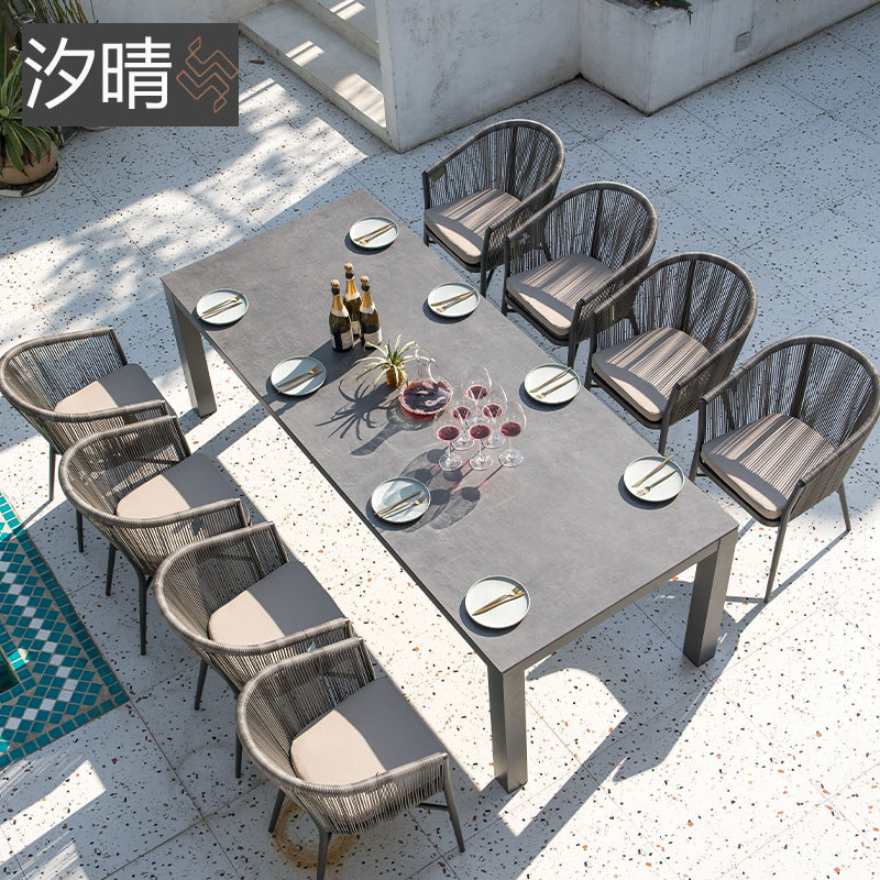 户外桌椅别墅庭院花园编藤桌椅外B摆酒店民宿室外露天休闲桌椅组