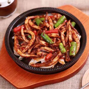 齿边圆盘石e板烤肉 石板烧烤肉盘天然石烤盘煎牛排羊排  三聪石锅