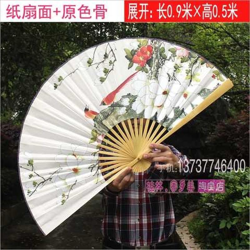 超大壁挂扇子室内背景墙面装饰折扇工艺礼品扇鸟V语花香玉堂富贵
