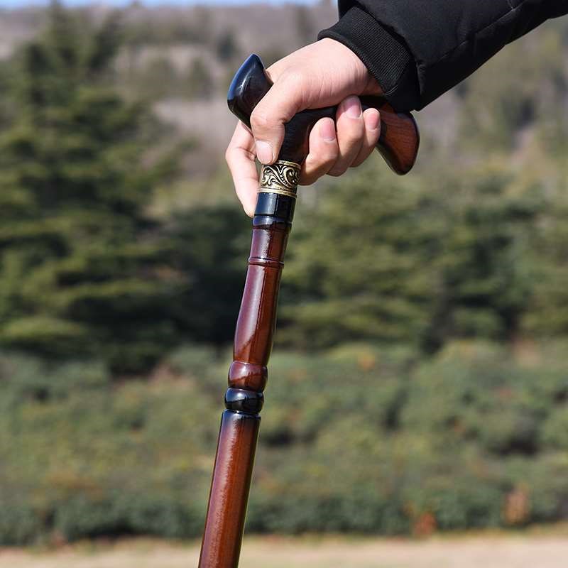老人拐杖防滑木质木头手棍榉木轻便手杖实木拐棍龙头捌杖登山老年
