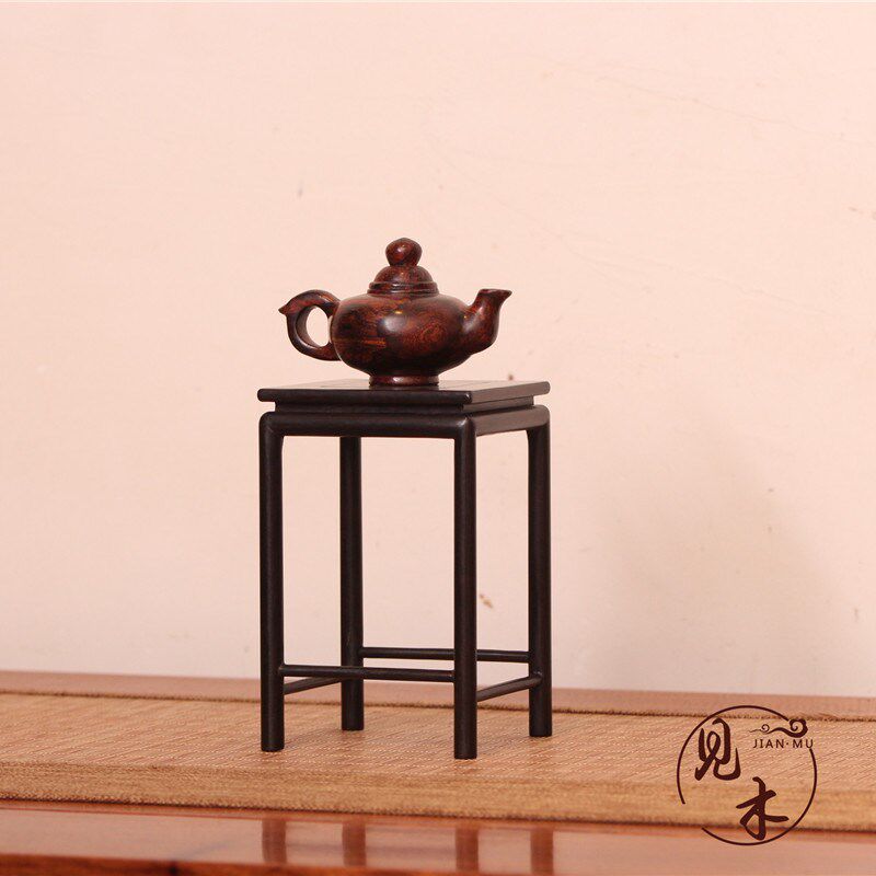 红木工艺品摆件明式镂雕古典底座菖蒲架子盆景花S瓶花盆奇石木雕