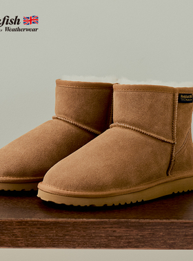 Rockfishweatherwear经典真皮雪地靴短靴舒适轻便麂皮保暖防寒