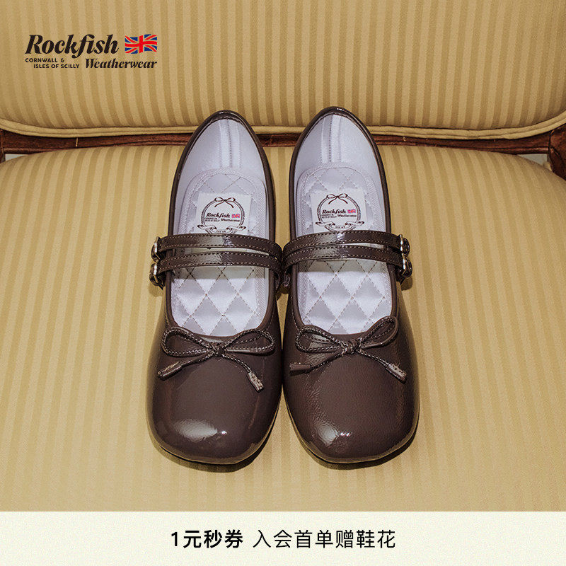 RockfishWeatherwear春季新品时尚低跟方头蝴蝶结玛丽珍鞋女鞋