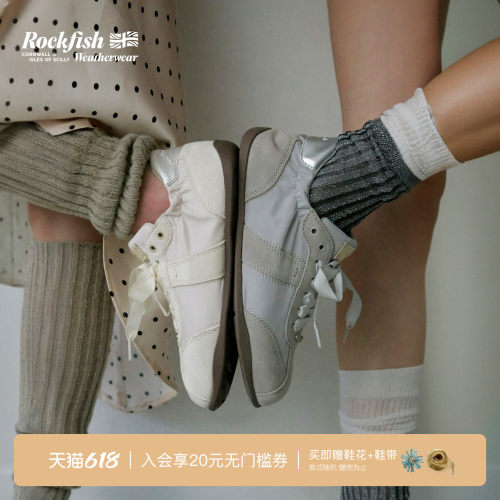RockfishWeatherwear26夏季新品休闲透气褶皱薄底德训鞋女鞋