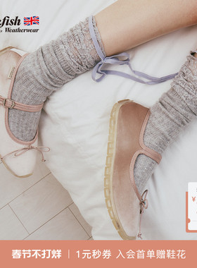 RockfishWeatherwear春季缎面芭蕾风时尚平底一字带玛丽珍鞋女鞋