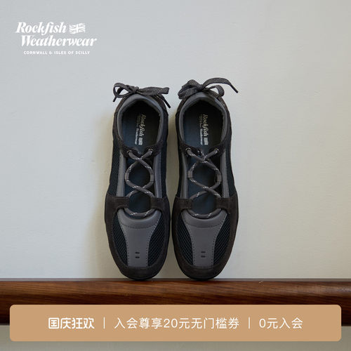 RockfishWeatherwear26秋冬网面透气交叉绑带玛丽珍芭蕾舞鞋