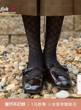 RockfishWeatherwear春季新品法式复古平底方头双带玛丽珍鞋女鞋