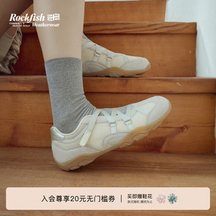 RockfishWeatherwear26夏季新品休闲网面透气交叉带芭蕾舞鞋女鞋