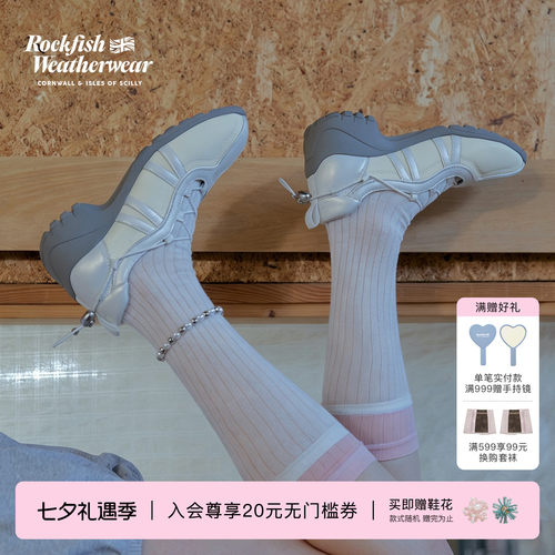 RockfishWeatherwear26夏季新品机能风粗跟抽绳休闲芭蕾舞女鞋