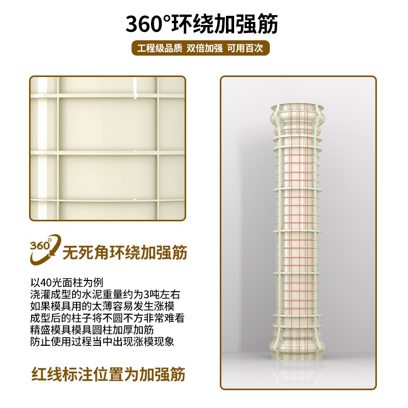 罗马柱子模具圆柱欧式别墅光面圆形包角柱建筑模板外墙贴墙柱模型