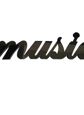 样板间书房层架亚克力英文字母音乐MUSIC摆件展厅装饰柜客厅饰品