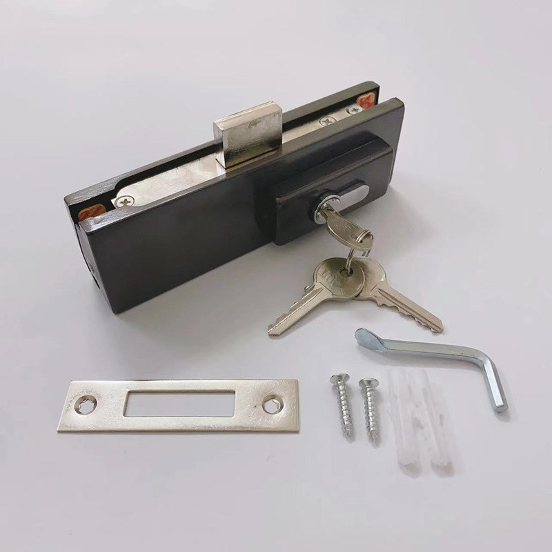 无框门玻璃门地锁商铺大门办公室地弹簧门锁夹门夹钢化门地插销锁