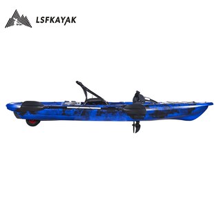 单人脚踏船带轮子单人脚踏皮划艇 脚踏钓鱼船海钓船 脚踏卡亚克舟