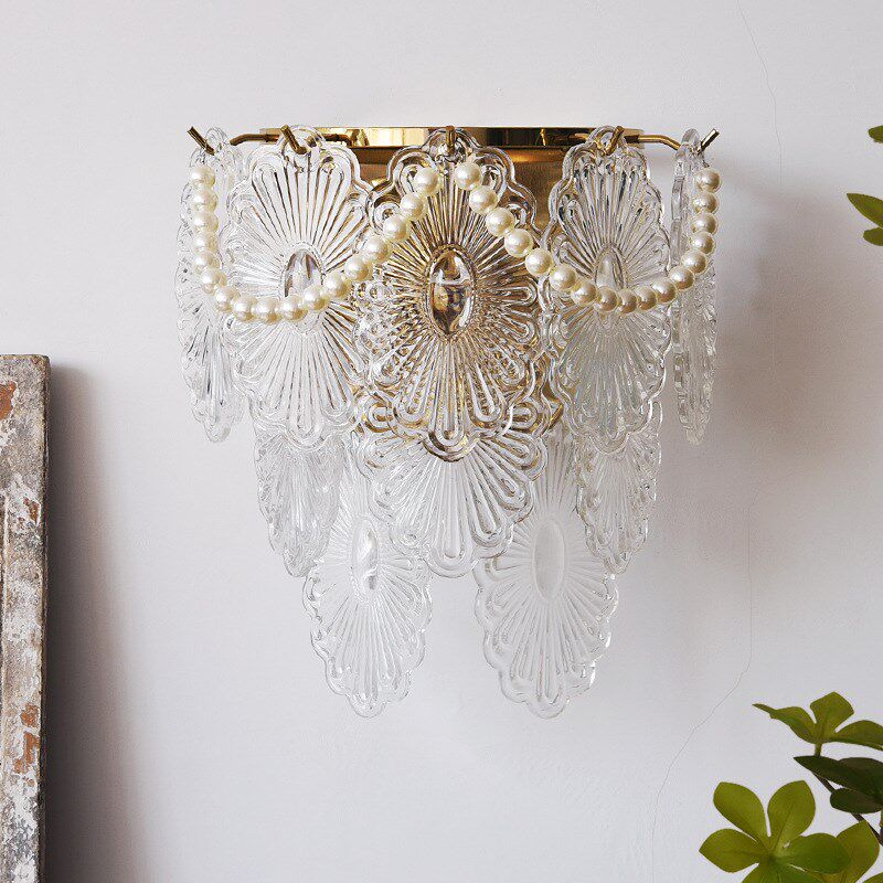 新款玻璃珍珠走廊过道壁灯法式轻奢现代简约网红爆款温馨浪漫壁灯