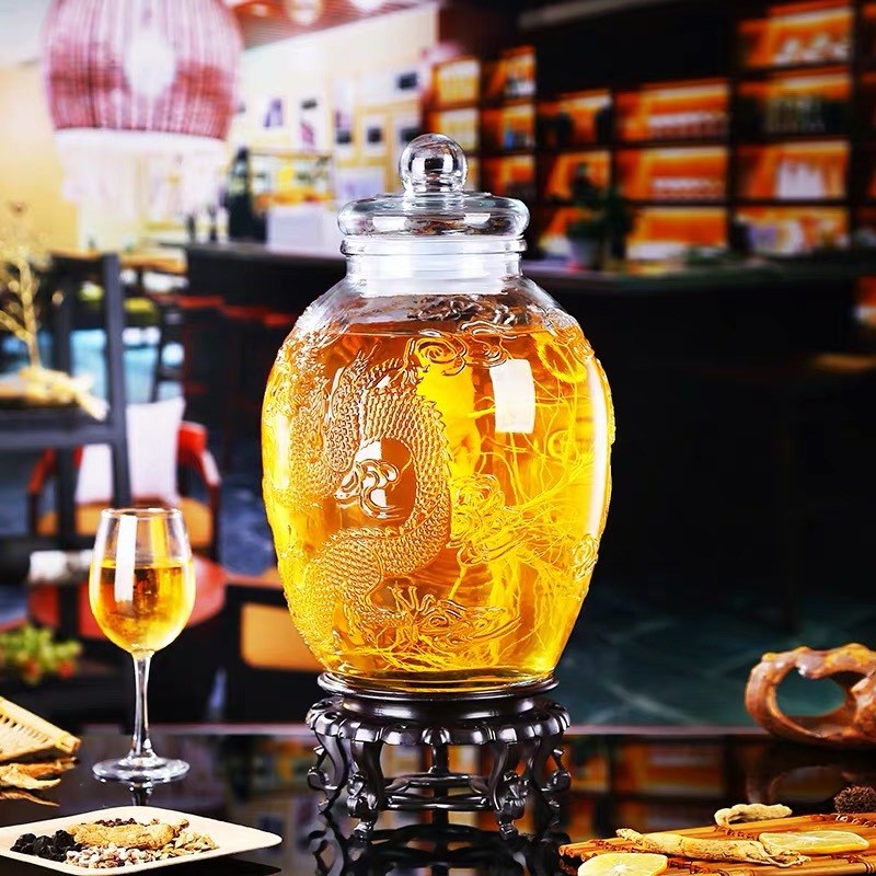 包邮玻璃泡酒瓶带龙头10斤20斤泡酒坛人参瓶酿酒容器酒缸密封罐