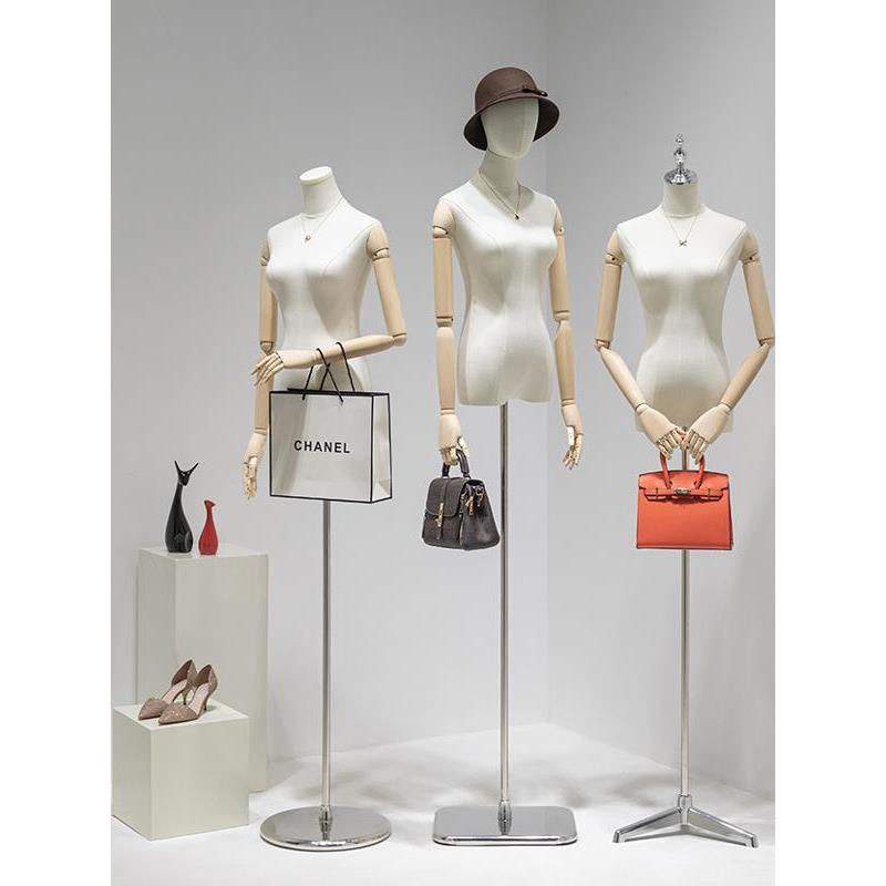 服装店橱窗半身假人偶模特人台高档挂件手女装模特道具全身展示架