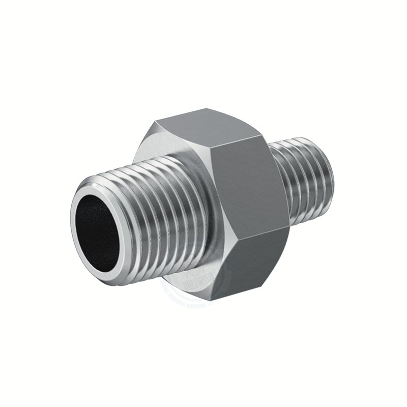 NPT Male  Metric Male  微型耐中压300不锈钢六角外丝直通