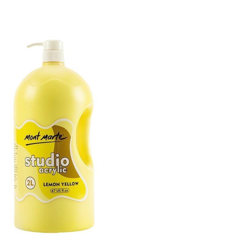 蒙玛特丙烯颜料桶装大桶丙烯颜料按压式大瓶装1L2L大容量画室专用