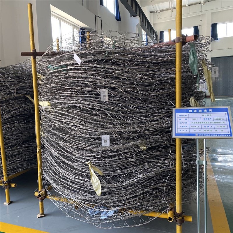 合金网兜填海抛石载重4T合金钢丝网兜防汛物资手工编织钢丝网兜