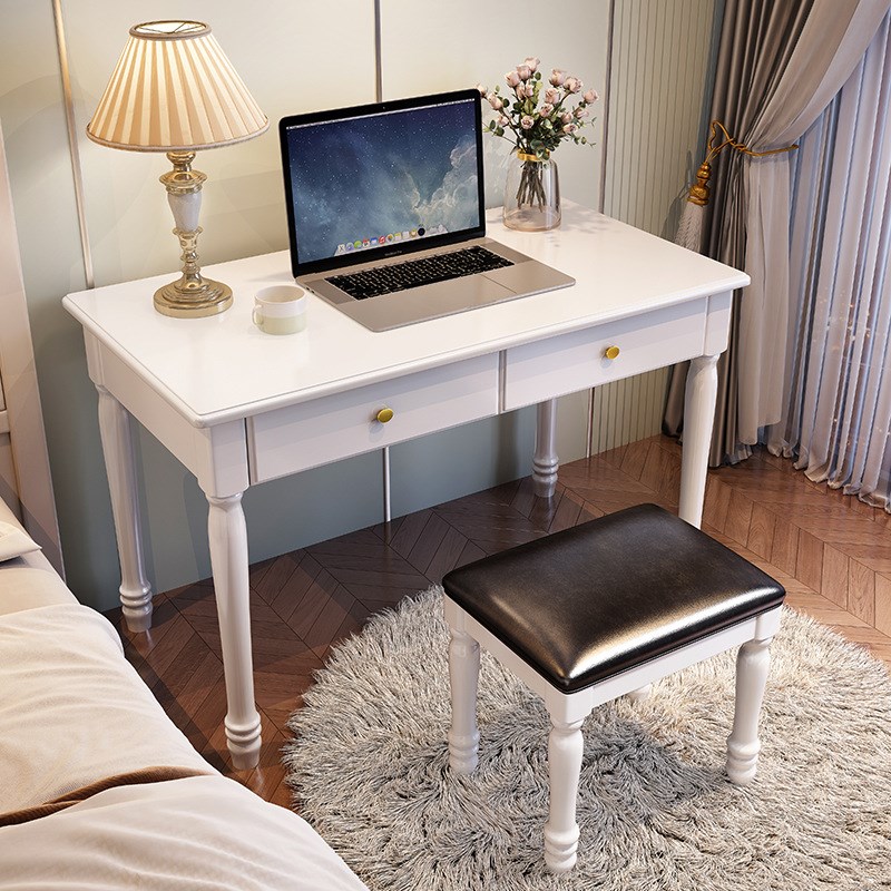 美式实木书桌家用办公桌学生写字桌儿童学习桌简约现代电脑台式桌