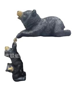 仿真三连北极熊动物雕塑户外草坪公园黑熊模型花园装饰摆件