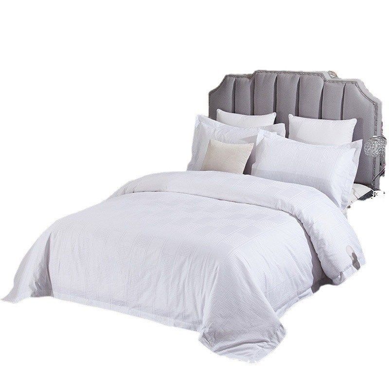 60s(春回大地)贡缎提花纯白四件套供应酒店宾馆