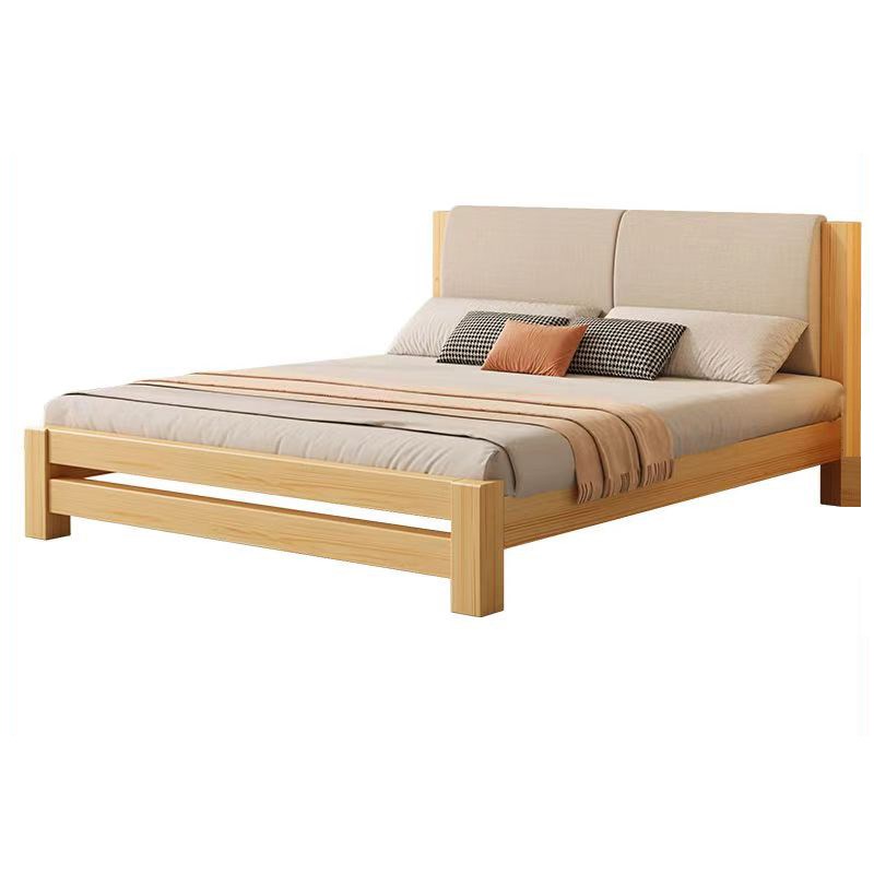 实木床双人床软包卧室简约单人1米小床宿舍1.2m*2m*40cm满铺床板