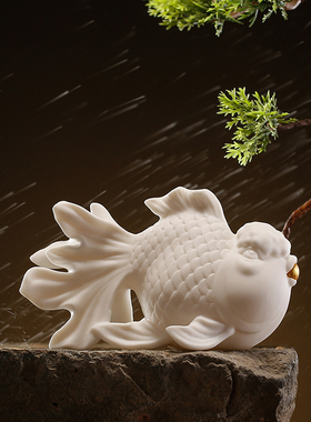 鱼陶瓷茶宠e工艺品摆件创意装饰品微景观鱼缸盆景造景搭配摆件