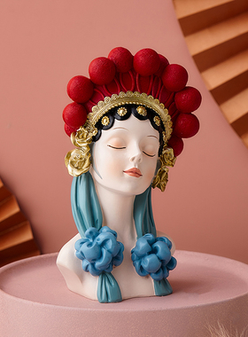 国潮京剧艺术摆件创意家居u客厅电视柜桌面装饰品轻奢玄关酒柜摆