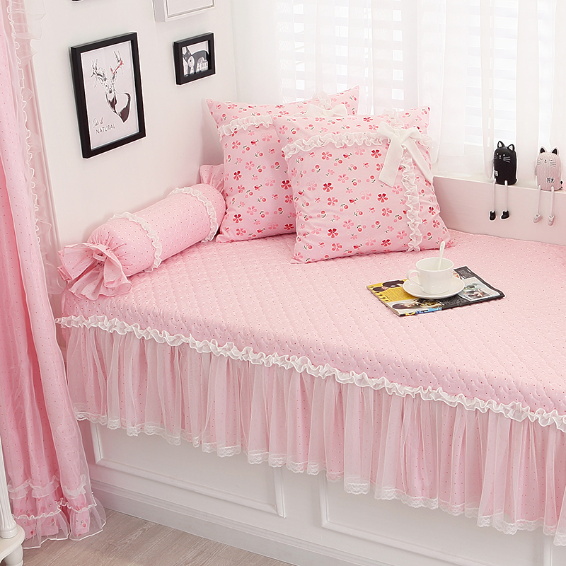 飘窗垫窗台垫四季通用卧室阳台长方形垫子公主风S可定做儿童屁股