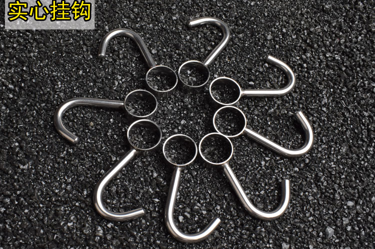 304不锈钢s钩活动挂钩可旋转套管钩穿透管穿P圆管钩厨房浴室挂杆