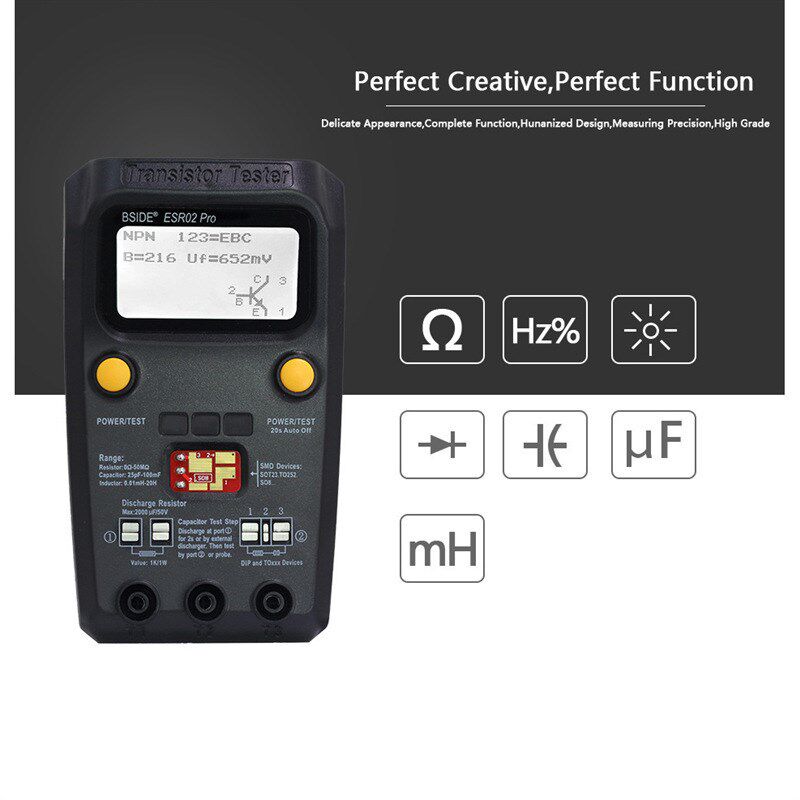 ESR02 Pro电解晶体管测试仪贴片电阻电感电容二极管测试仪万用表