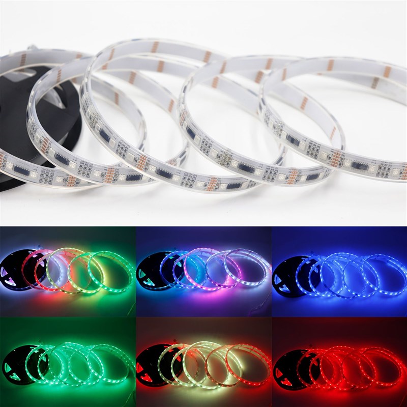 厂家现货DMX512幻彩灯带5050RGB 低压12V可编程写址户外防水灯带
