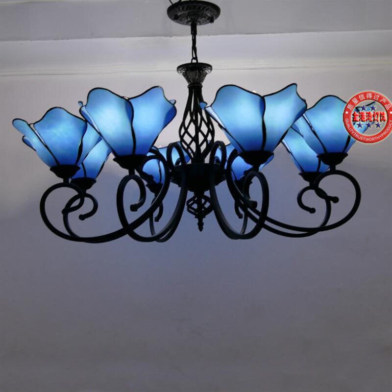 厂家欧式蒂凡尼地中海3-8多头客厅吊灯餐厅饭厅铁艺灯具