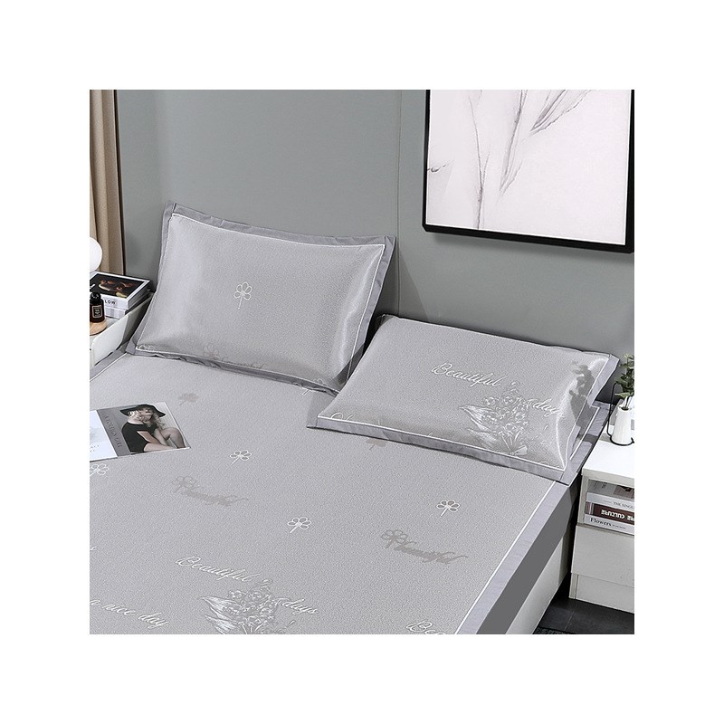 冰丝凉席夏季冰感席子透气可水洗床垫三件套冰丝席加厚双人席