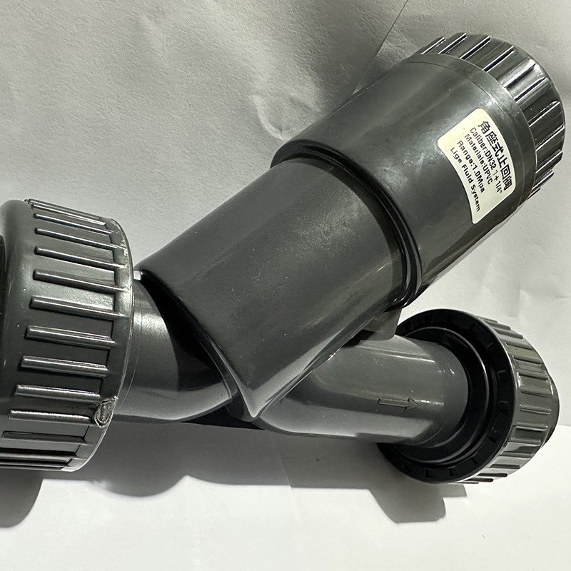 UPVC角座式止回阀 Y型止回阀UPVC止回阀单向单头阀管道活接过滤