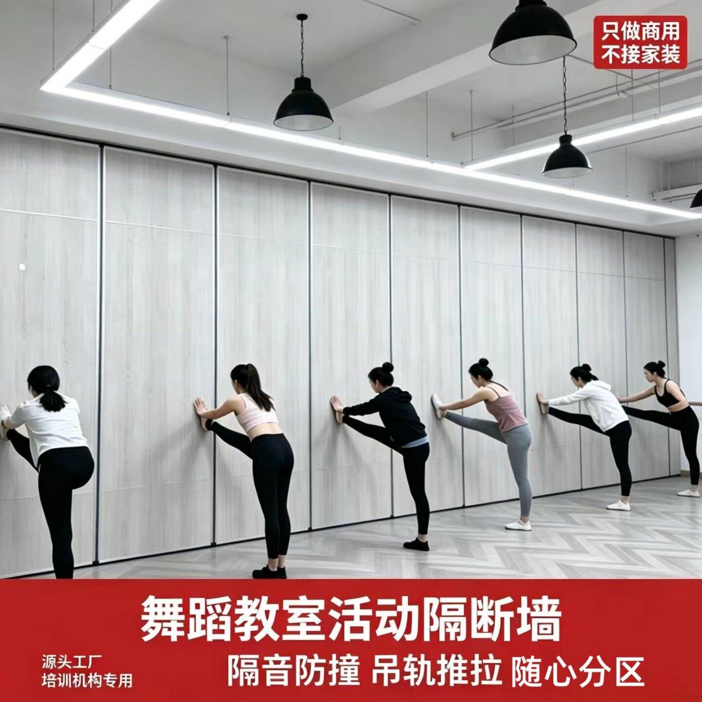 教室隔断舞蹈房镜面屏风幼儿园隔断墙板培训会议室移动隔音折叠门图片