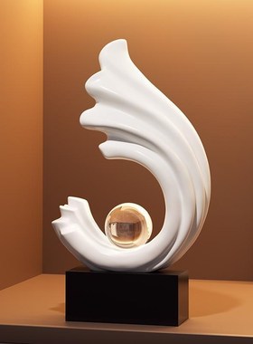 风生水起摆件高级感客厅招财电视柜酒L柜装饰品轻奢办公室艺术