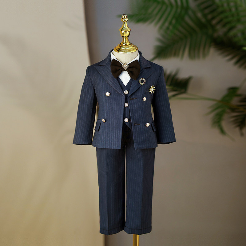 儿童西装帅气花童男童礼服套装男宝周岁生日小少爷西服钢琴演出服
