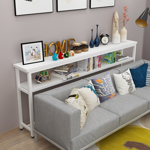 长条窄桌15 20cm宽沙发后靠墙置物架长方形桌床尾双T层100高窄桌