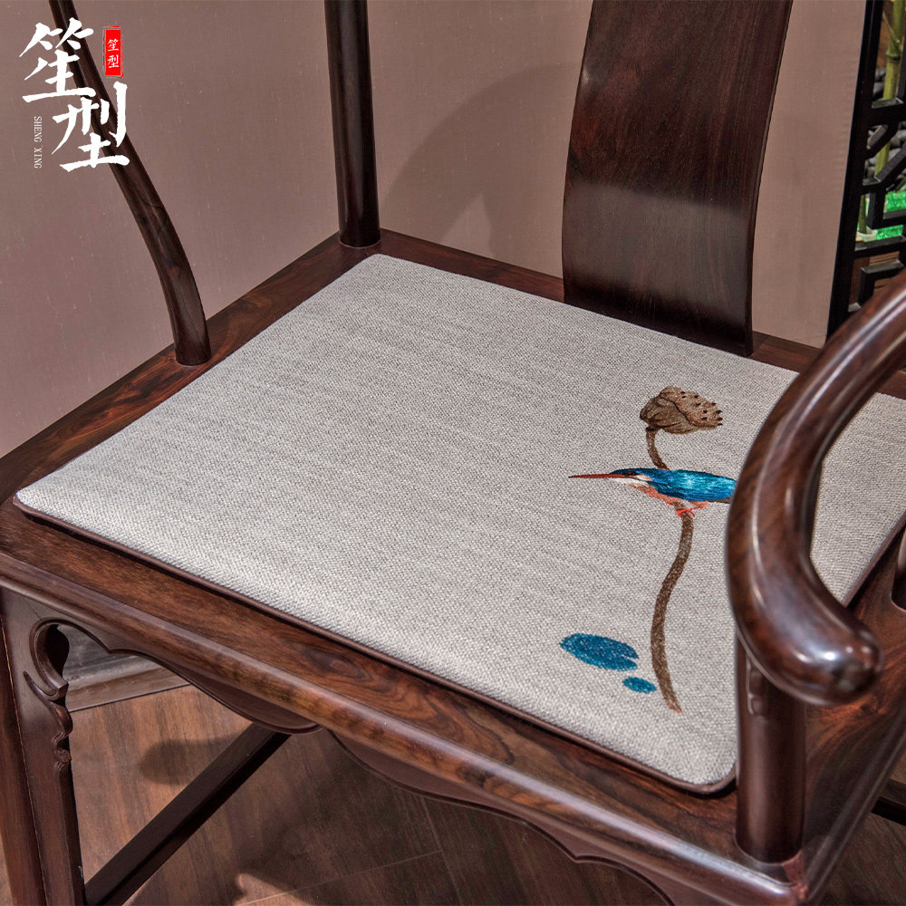 中式椅垫红木沙发坐垫古典实木家具家用椅子垫子茶椅餐椅座垫定做