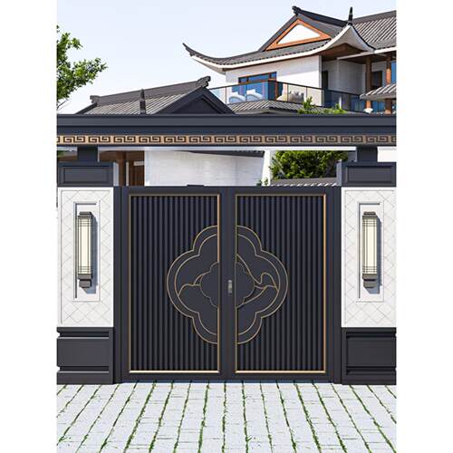 铝合金别墅大门庭院双开门不锈钢农村自建房大门铝艺铁艺电动大门