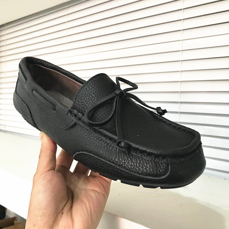 春夏真皮软底磨砂豆豆鞋