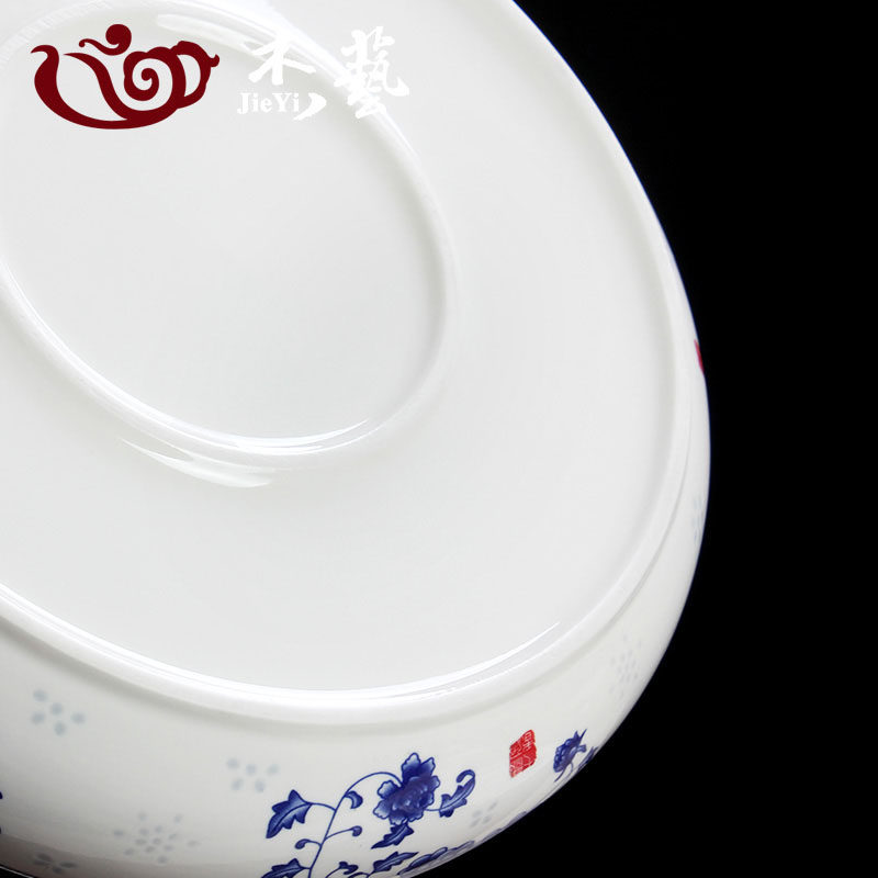陶瓷茶盘 托盘 茶船圆形茶台茶座青花瓷功M夫茶具茶盘储水茶海双