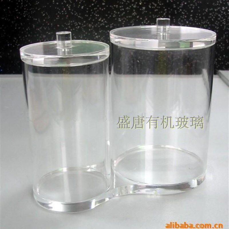 高透明亚克力棒管/有机玻璃管材定做加工 带盖亚克力圆筒定制尺寸