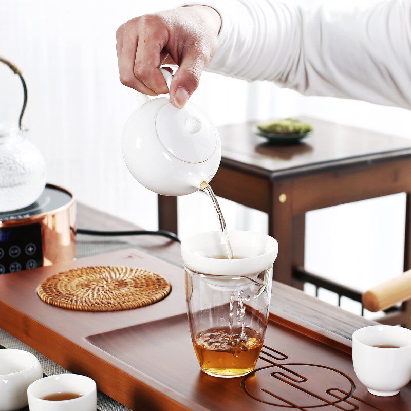 晟窑抽屉式茶盘竹制简约干泡茶台家用茶海排水储水式X功夫茶具套