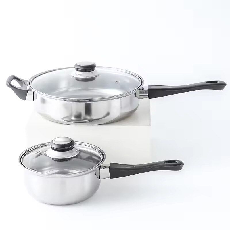加厚复底锅具套j装十二件套带水壶套装锅烹饪厨具煎锅奶锅汤锅组
