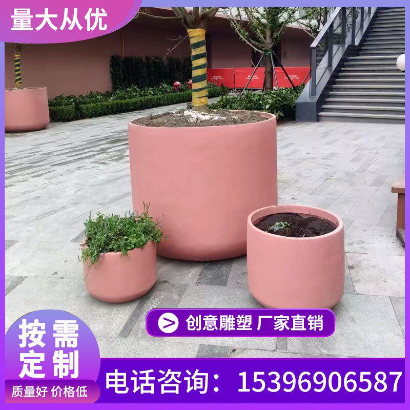 玻璃钢花盆定制商场户q外装饰落地大花器酒店大堂花瓶玻璃钢花钵