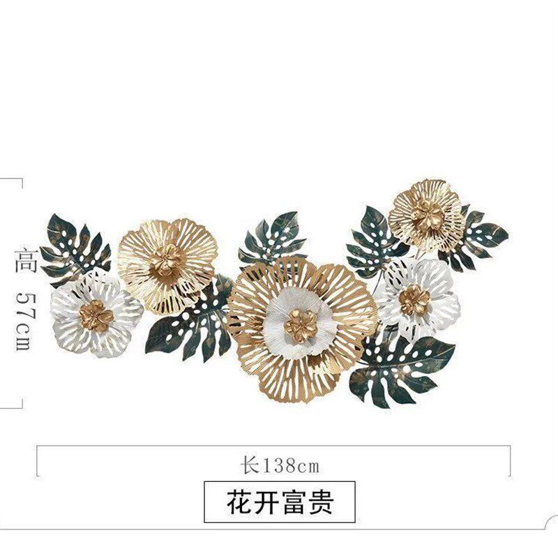 金色欧式d中式铁艺壁饰金属箱新中式银杏叶壁挂境外款